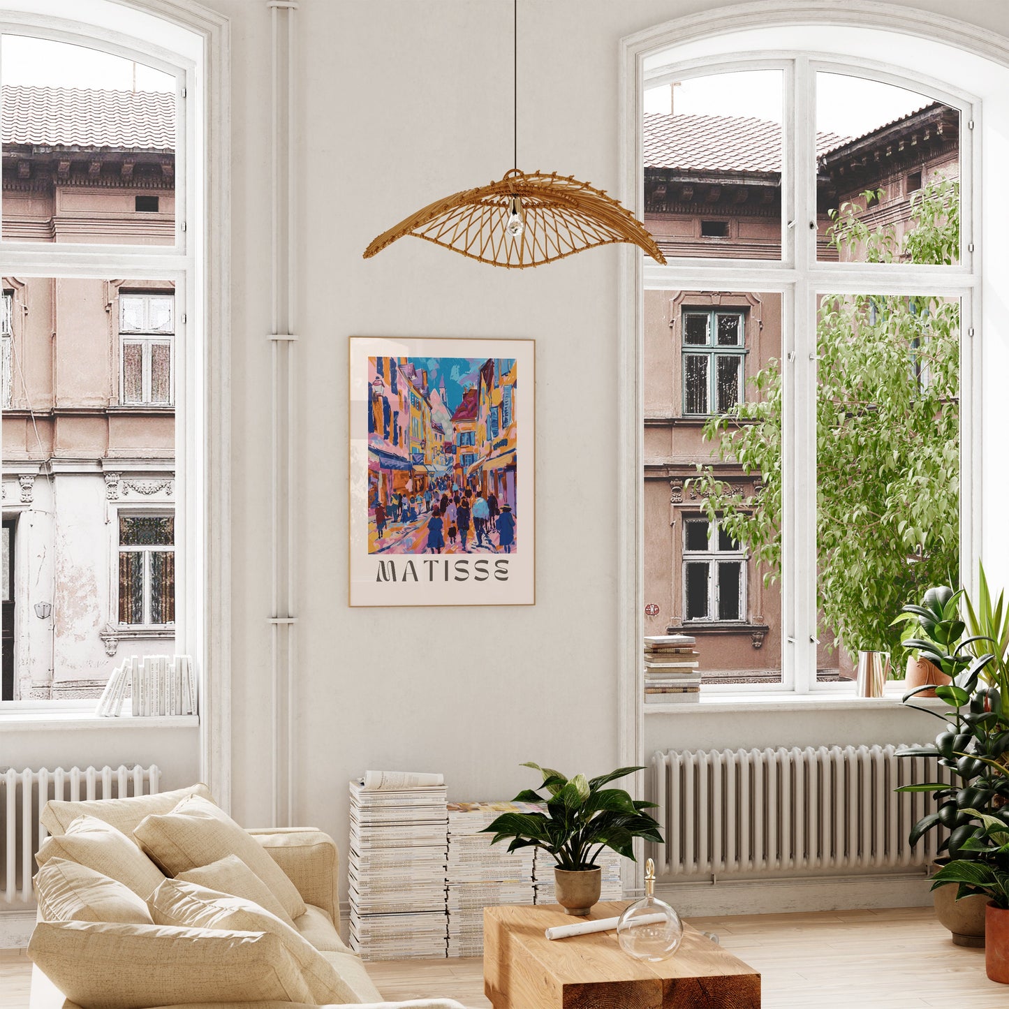 Henri Matisse Inspired Print with Frame, Artful Matisse Framed Poster, Matisse Art Print Livingroom Wall Art, Gallery Wall, Printed Matisse