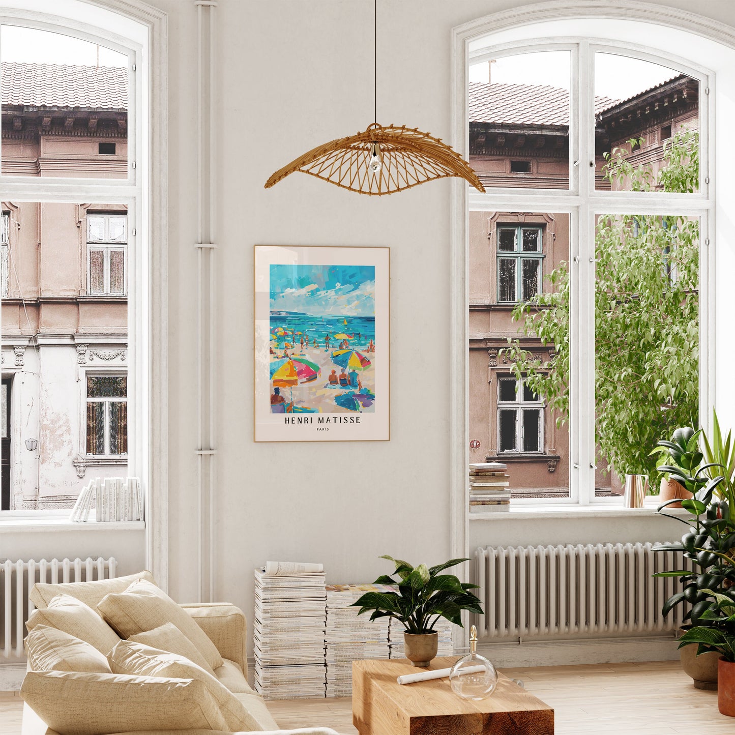 Henri Matisse Inspired Print with Frame, Artful Matisse Framed Poster, Matisse Art Print Livingroom Wall Art, Gallery Wall, Printed Matisse