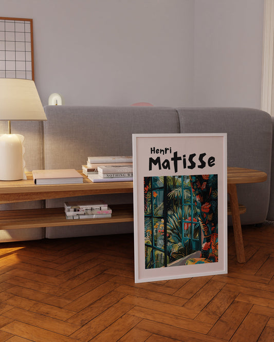 Henri Matisse Inspired Print with Frame, Artful Matisse Framed Poster, Matisse Art Print Livingroom Wall Art, Gallery Wall, Printed Matisse