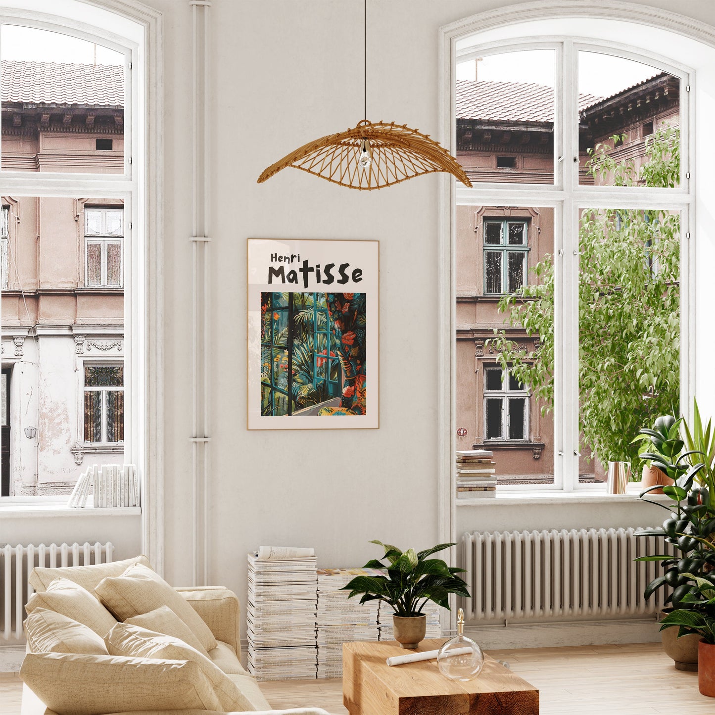 Henri Matisse Inspired Print with Frame, Artful Matisse Framed Poster, Matisse Art Print Livingroom Wall Art, Gallery Wall, Printed Matisse