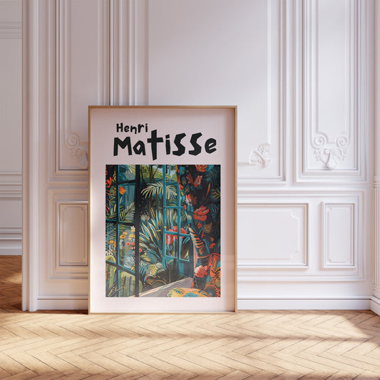 Henri Matisse Inspired Print with Frame, Artful Matisse Framed Poster, Matisse Art Print Livingroom Wall Art, Gallery Wall, Printed Matisse