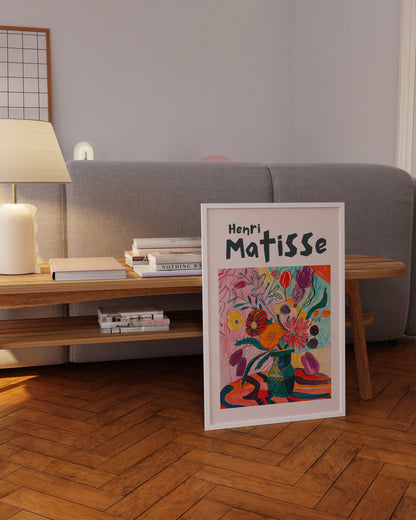 Henri Matisse Inspired Print with Frame, Artful Matisse Framed Poster, Matisse Art Print Livingroom Wall Art, Gallery Wall, Printed Matisse