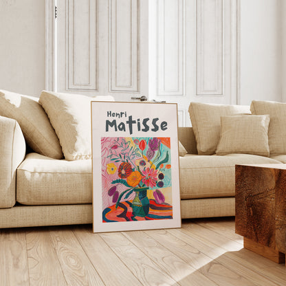 Henri Matisse Inspired Print with Frame, Artful Matisse Framed Poster, Matisse Art Print Livingroom Wall Art, Gallery Wall, Printed Matisse