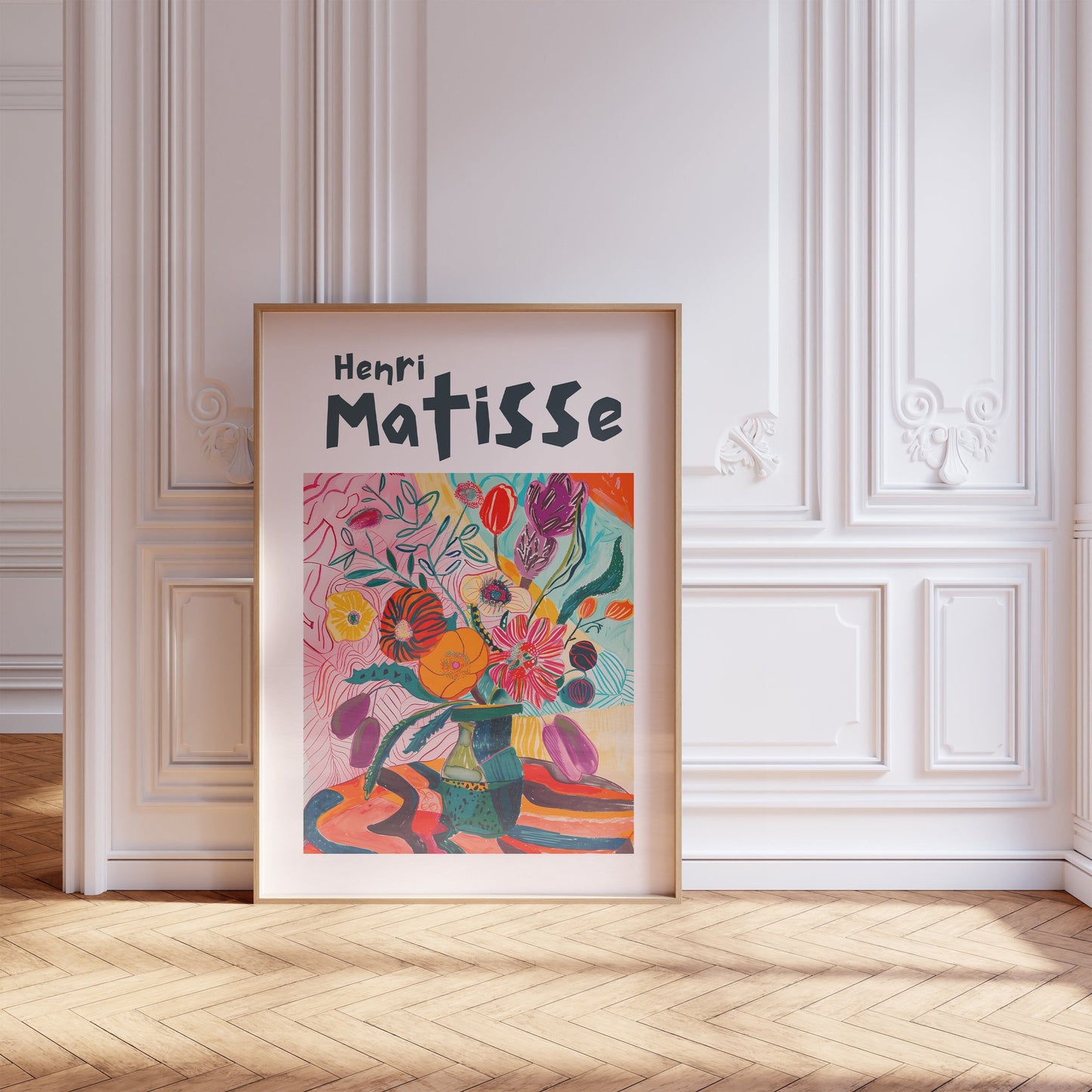 Henri Matisse Inspired Print with Frame, Artful Matisse Framed Poster, Matisse Art Print Livingroom Wall Art, Gallery Wall, Printed Matisse