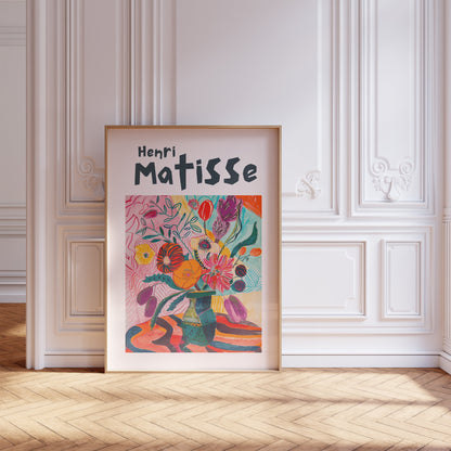 Henri Matisse Inspired Print with Frame, Artful Matisse Framed Poster, Matisse Art Print Livingroom Wall Art, Gallery Wall, Printed Matisse