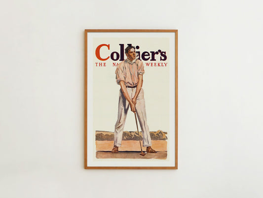 Retro Golf Print Vintage Golfing Art Poster Golf Wall Decor Man Golfer Artwork Outdoorsy Golf Gift for Dad Outdoor Sports Wall Prints