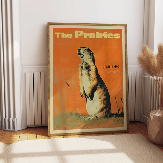Vintage Prairie Dog Print The Prairies Print Retro Outdoors Poster Gopher Art Canada Cabin Cottage Wall Art Outdoor Sports Dad Gift for Him