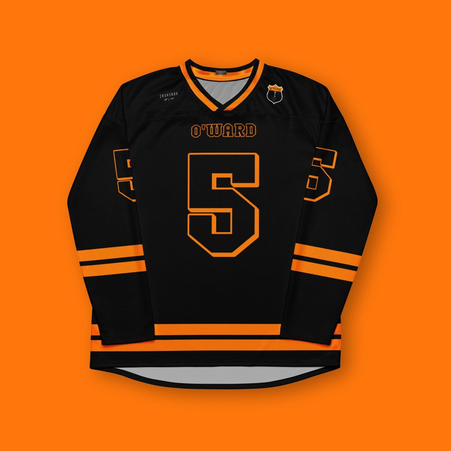 #5 IndyCar Hockey Jersey: Black and Orange Indycar Racing, Racing Fan Apparel
