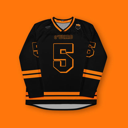 #5 IndyCar Hockey Jersey: Black and Orange Indycar Racing, Racing Fan Apparel