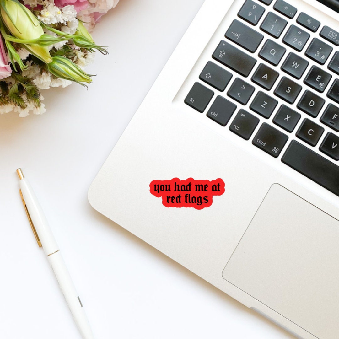 You Had Me At Red Flags Sticker | Bookish Sticker | Kindle Stickers | Sticker Decal | Dark Romance | Die Cut Sticker