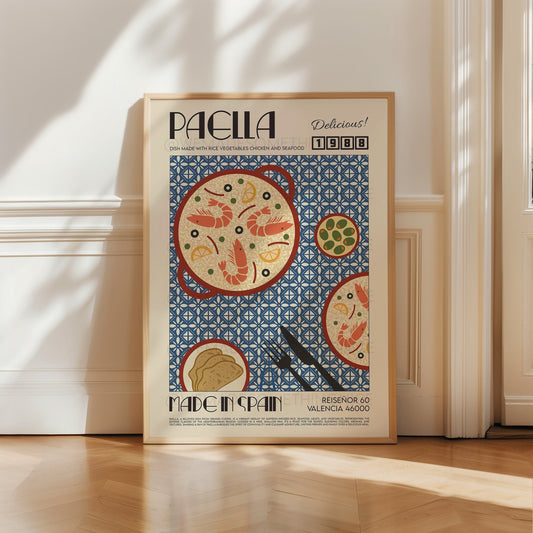 Paella Print, Kitchen Art, Kitchen Print, Kitchen Poster, Food Print, Food Art, Food Poser
