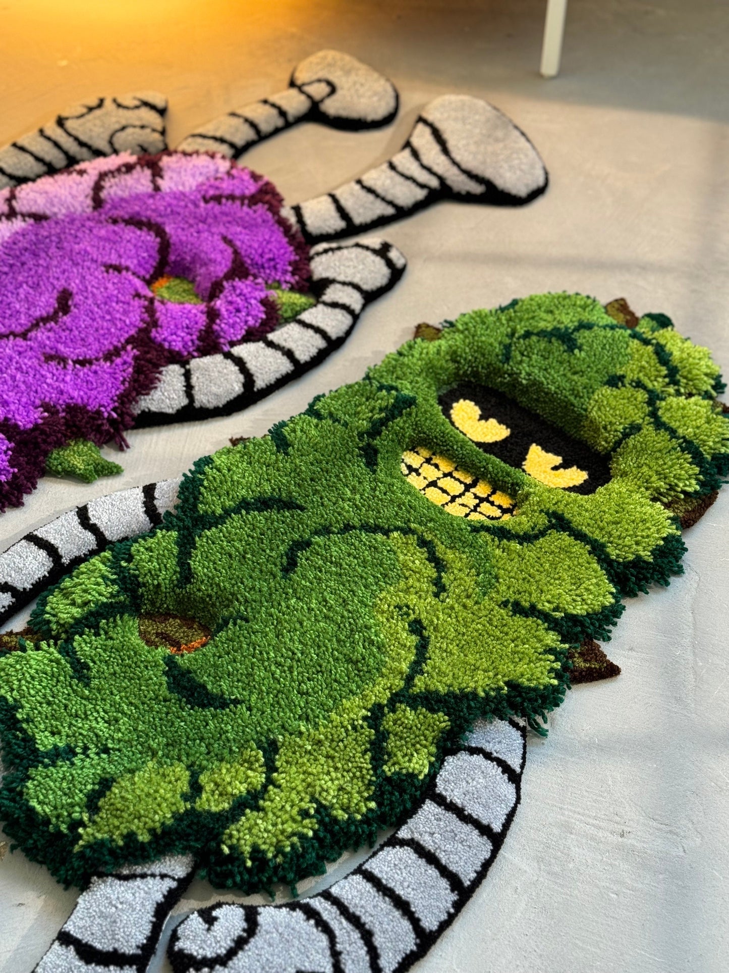 Tufted 3D Cartoon Rug, Fluffy Moss Rug, Stylish Rug, Robot rug, Handmade floor art, Suit Tufted Rug, Halloween gift, Christmas gift