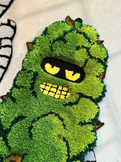 Tufted 3D Cartoon Rug, Fluffy Moss Rug, Stylish Rug, Robot rug, Handmade floor art, Suit Tufted Rug, Halloween gift, Christmas gift
