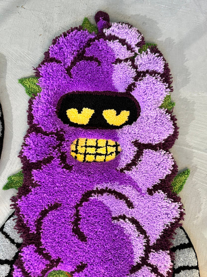 Tufted 3D Cartoon Rug, Fluffy Moss Rug, Stylish Rug, Robot rug, Handmade floor art, Suit Tufted Rug, Halloween gift, Christmas gift