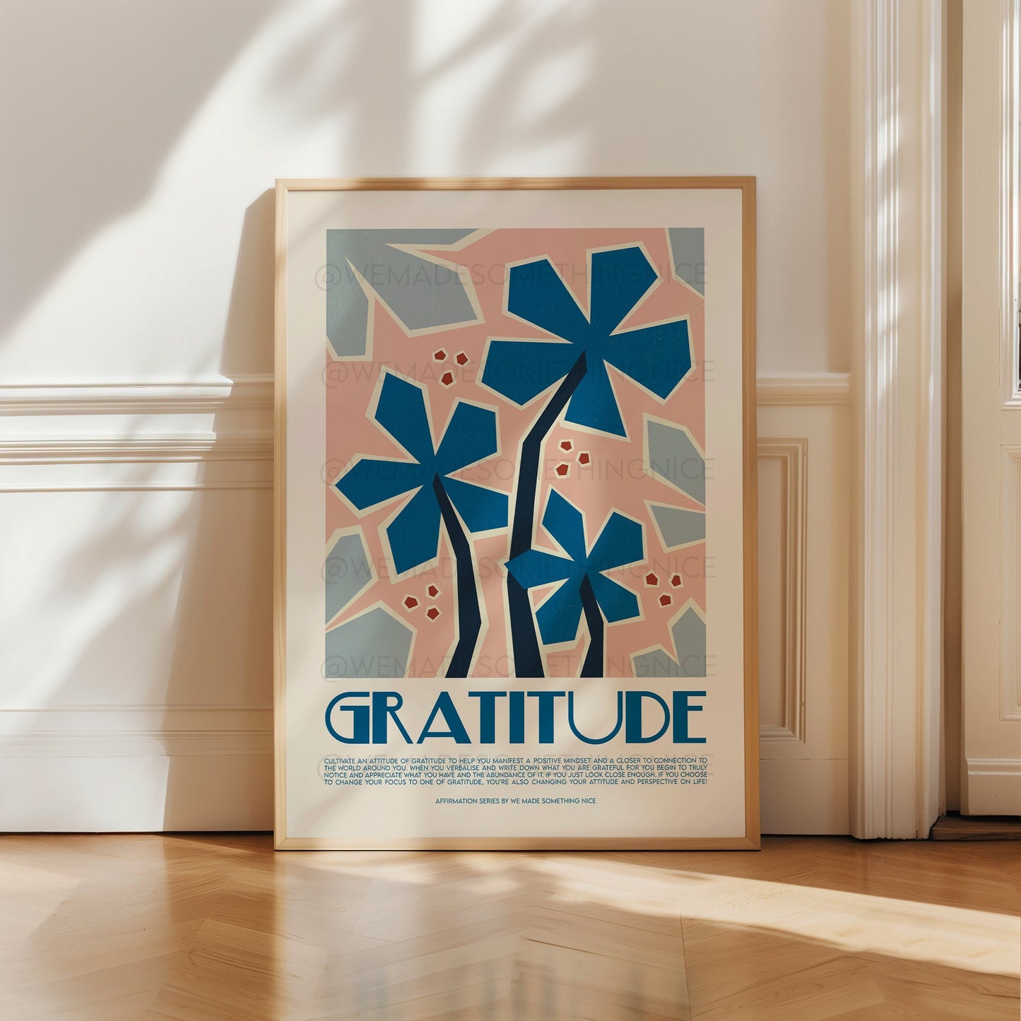 Gratitude Affirmation Print, Positive wall art, Boho Art, Yoga Art, Meditation Print, Mindfulness cards, Bedroom, Gift, Self Love Print