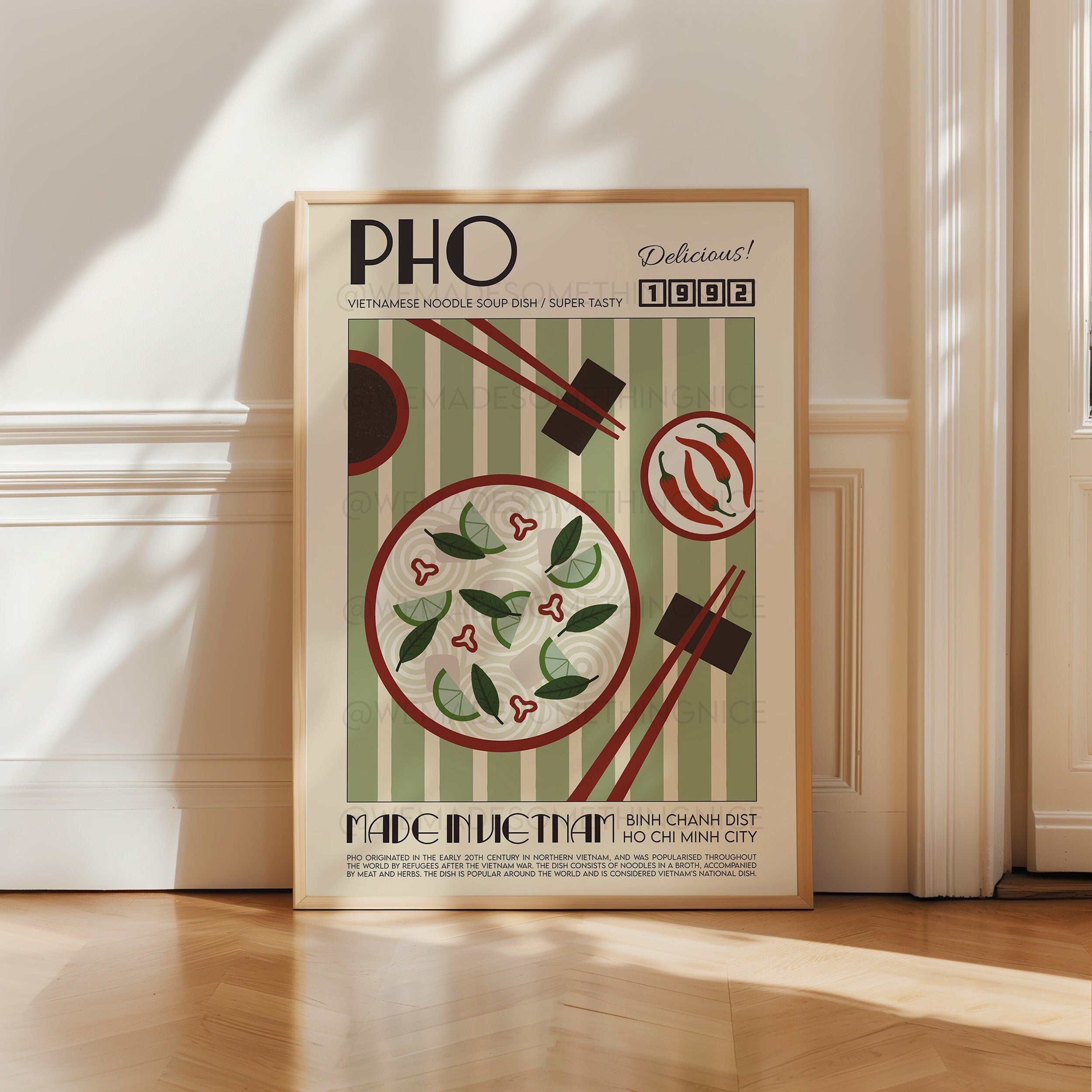 Pho Poster, Kitchen Poster, Kitchen Print, Food Print, Modern Kitchen ...