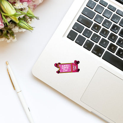 Anti-Love Club Admit One Sticker | Bookish Stickers | Kindle Stickers | Smut Stickers | Romance Stickers | Admission Ticket