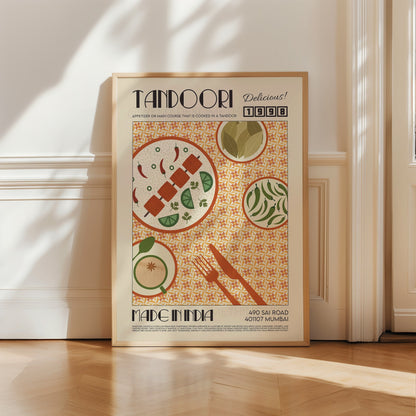 Tandoori Poster, Kitchen Poster, Kitchen Print, Modern Kitchen Decor, Travel Poster, Exhibition Poster, Retro Wall Art