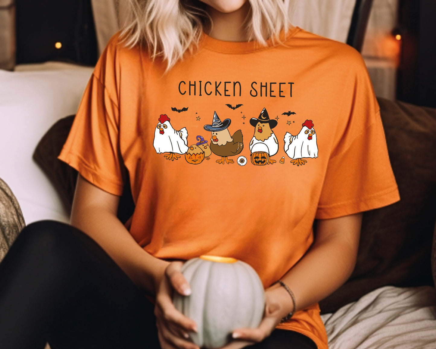 Chicken Sheet Sweatshirt, Halloween Chickens Shirt, Ghost Chicken Shirt, Halloween Party Shirt, Spooky Season Shirt, Fall Season Shirt