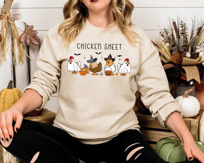 Chicken Sheet Sweatshirt, Halloween Chickens Shirt, Ghost Chicken Shirt, Halloween Party Shirt, Spooky Season Shirt, Fall Season Shirt