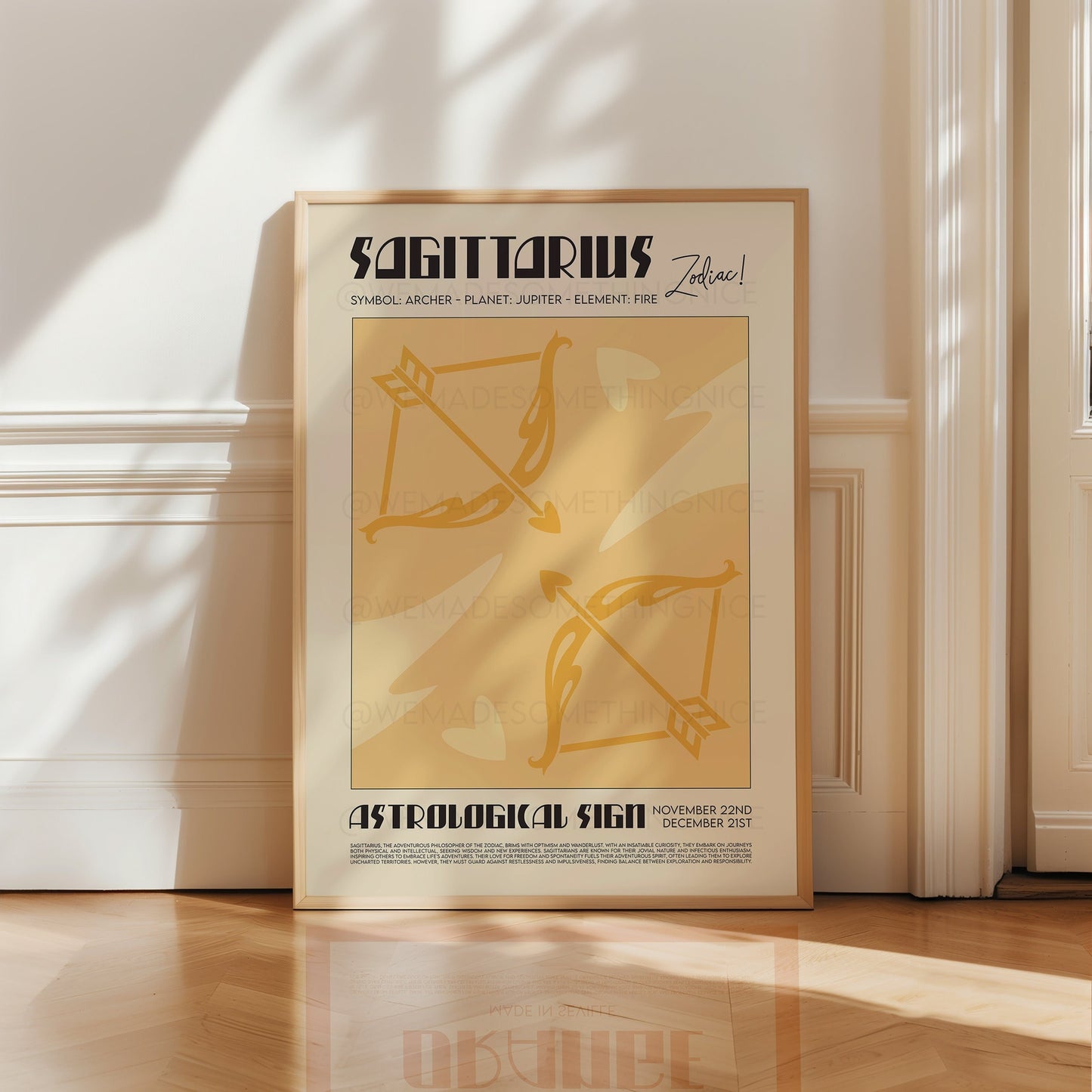 Sagittarius Poster, Horoscope Print, Horoscope Art, Zodiac Poster, Astrological Wall Art, Horoscope Gift