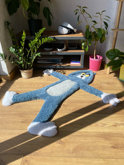 3D Tufted Cat Rug: High Pile Fluffy Carpet decoration