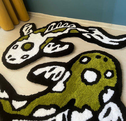 Koi Yin Yang Fish Tuft RUG | %100 Handmade | Asian Custom Tufting