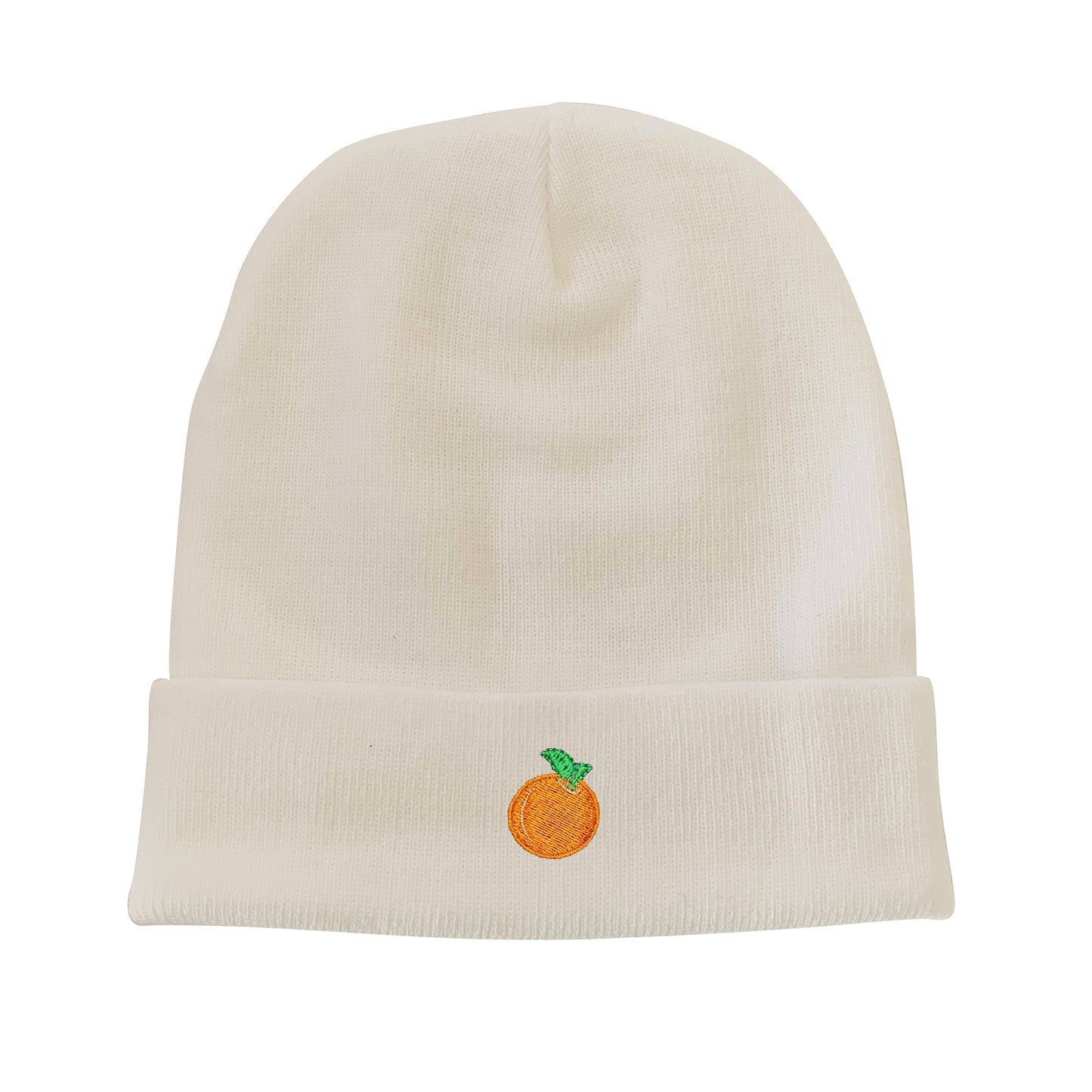 Orange Embroidered Beanie Tangerine Winter Beanie