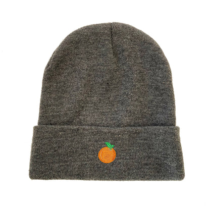 Orange Embroidered Beanie Tangerine Winter Beanie