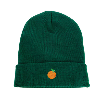 Orange Embroidered Beanie Tangerine Winter Beanie
