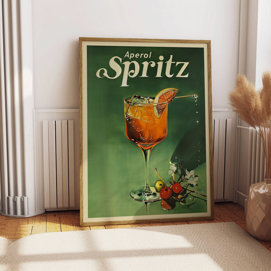 Vintage Aperol Spritz Cocktail Poster Vintage Beverage Poster Bar Wall Decor Retro Cocktail Poster for Bar Room Poster for Games Room
