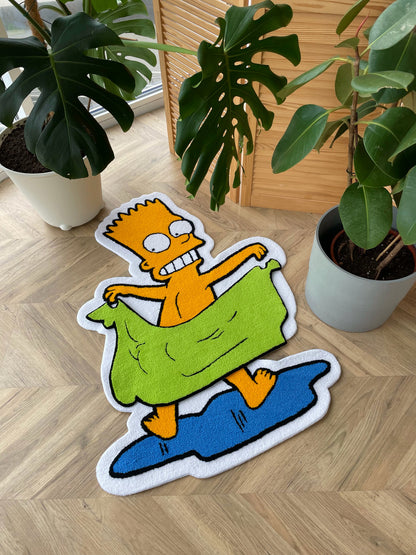 Bart Simpson Custom Rug: Tufted 3D Bath Towel Carpet