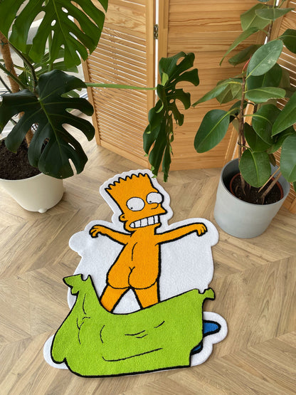 Bart Simpson Custom Rug: Tufted 3D Bath Towel Carpet
