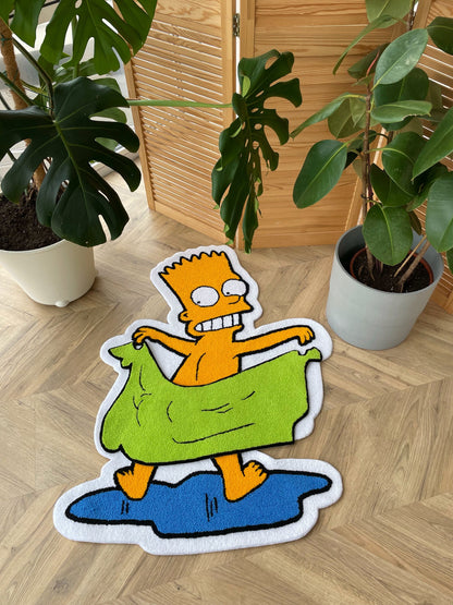 Bart Simpson Custom Rug: Tufted 3D Bath Towel Carpet