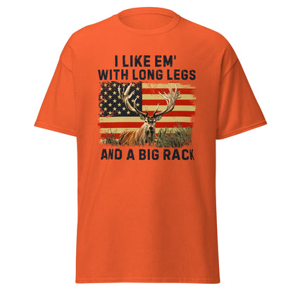 Funny hunting shirt, hunting gifts for men, I Like 'Em With Long Legs And A Big Rack, deer hunting shirt, gift for hunting dad, hunting gift