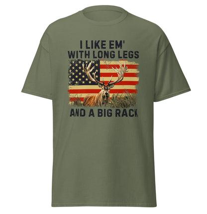 Funny hunting shirt, hunting gifts for men, I Like 'Em With Long Legs And A Big Rack, deer hunting shirt, gift for hunting dad, hunting gift