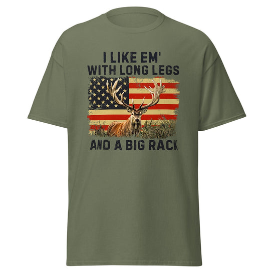 Funny hunting shirt, hunting gifts for men, I Like 'Em With Long Legs And A Big Rack, deer hunting shirt, gift for hunting dad, hunting gift