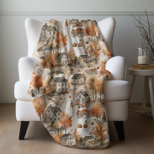 Thanksgiving Blanket Fall Home Decor Harvest Season Throw Rustic Autumn Fleece Blanket Fall Leaves Pumpkin Lover Gift for Host Friend Family