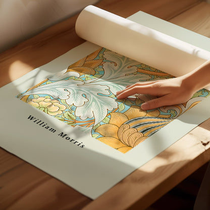 William Morris Poster - Centerpiece Botanical Flower and Leaves Art: Tropical Wall Art, Exhibition Poster, Modern Wall Art for Office Decor
