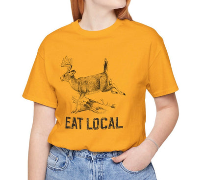 Hunting T-Shirt Men Funny Joke Hunting Shirt Dad Hunter Deer Shirts Rude Offensive Gifts For Hunters Eat Local Deer Tee