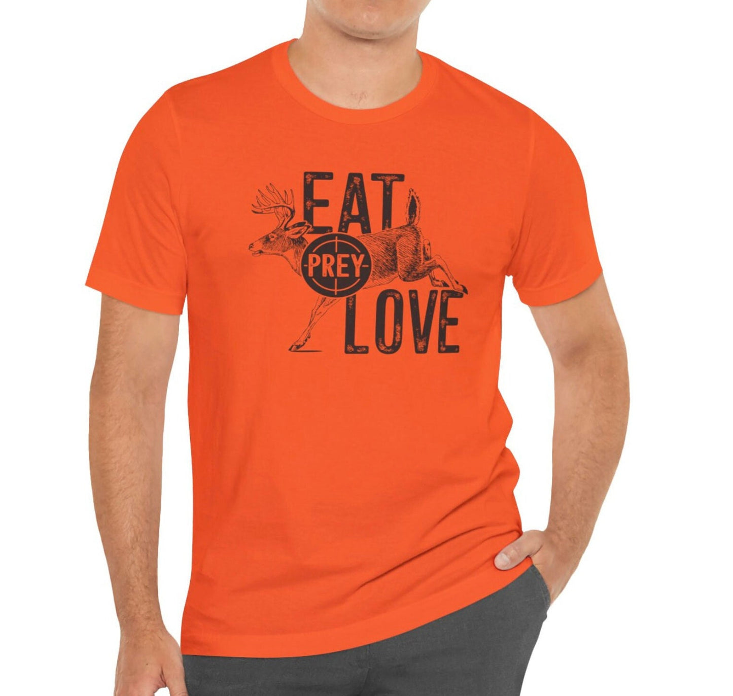 Hunting T-Shirt Mens Funny Joke Hunting Shirt Dad Hunter Deer Shirts Rude Offensive Gifts For Hunters Eat Prey Love Deer Graphic Tee