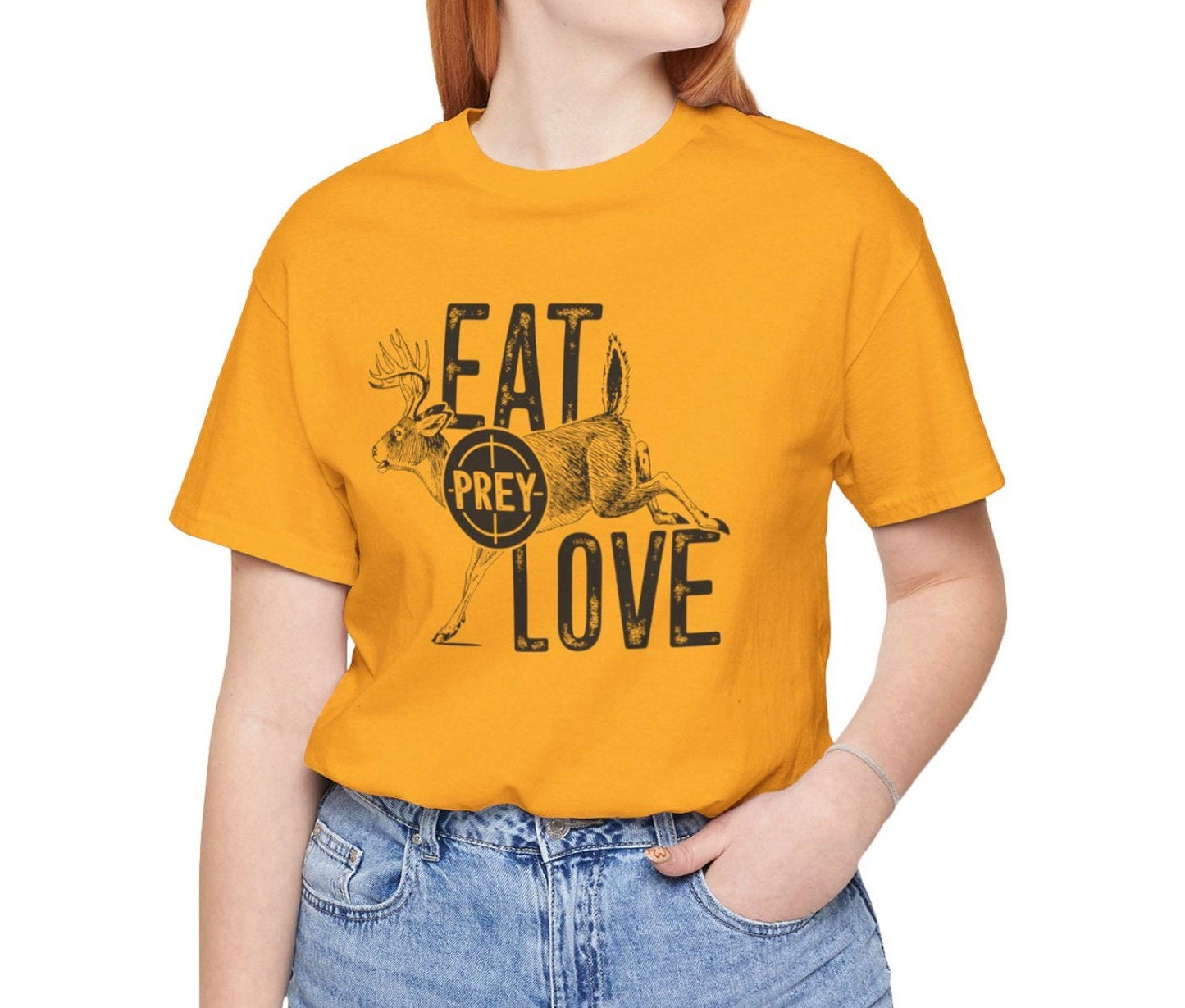 Hunting T-Shirt Mens Funny Joke Hunting Shirt Dad Hunter Deer Shirts Rude Offensive Gifts For Hunters Eat Prey Love Deer Graphic Tee