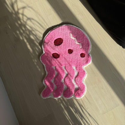 3D Pink Jellyfish Tufted Rug: Kids Room Decor