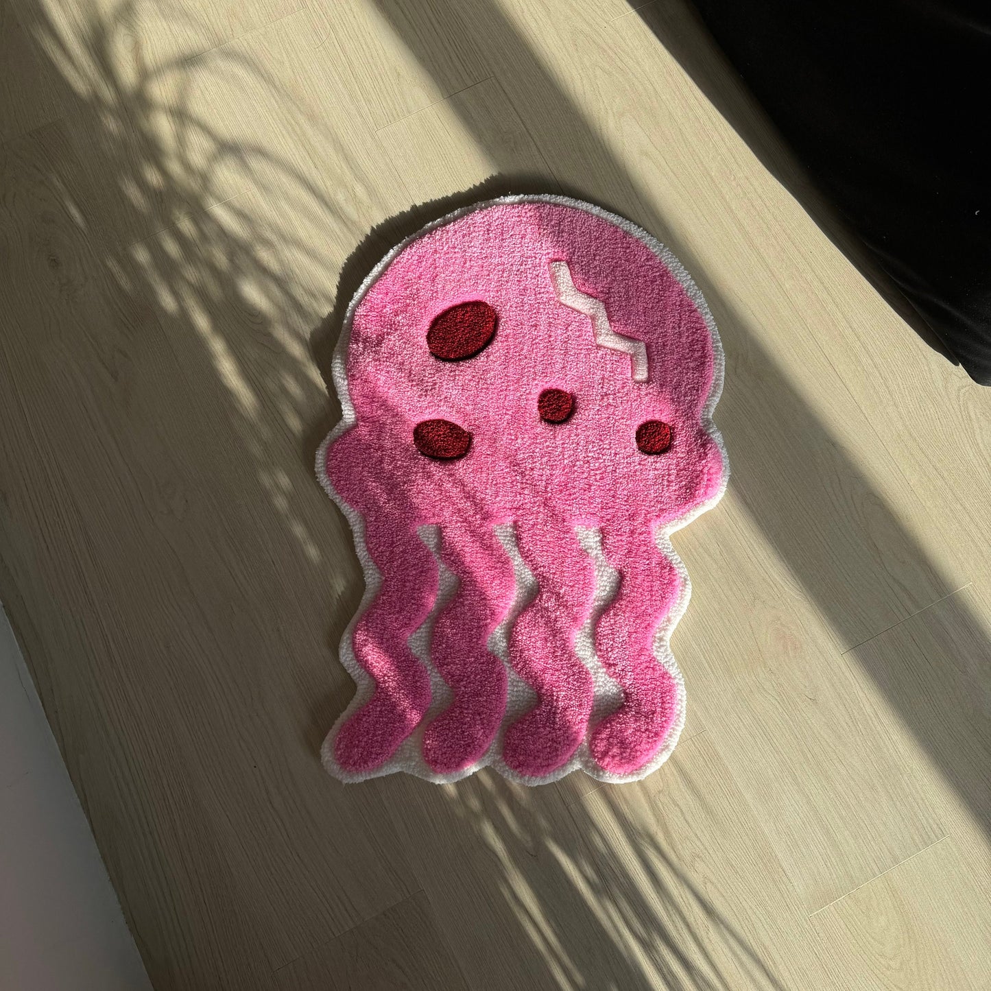 3D Pink Jellyfish Tufted Rug: Kids Room Decor
