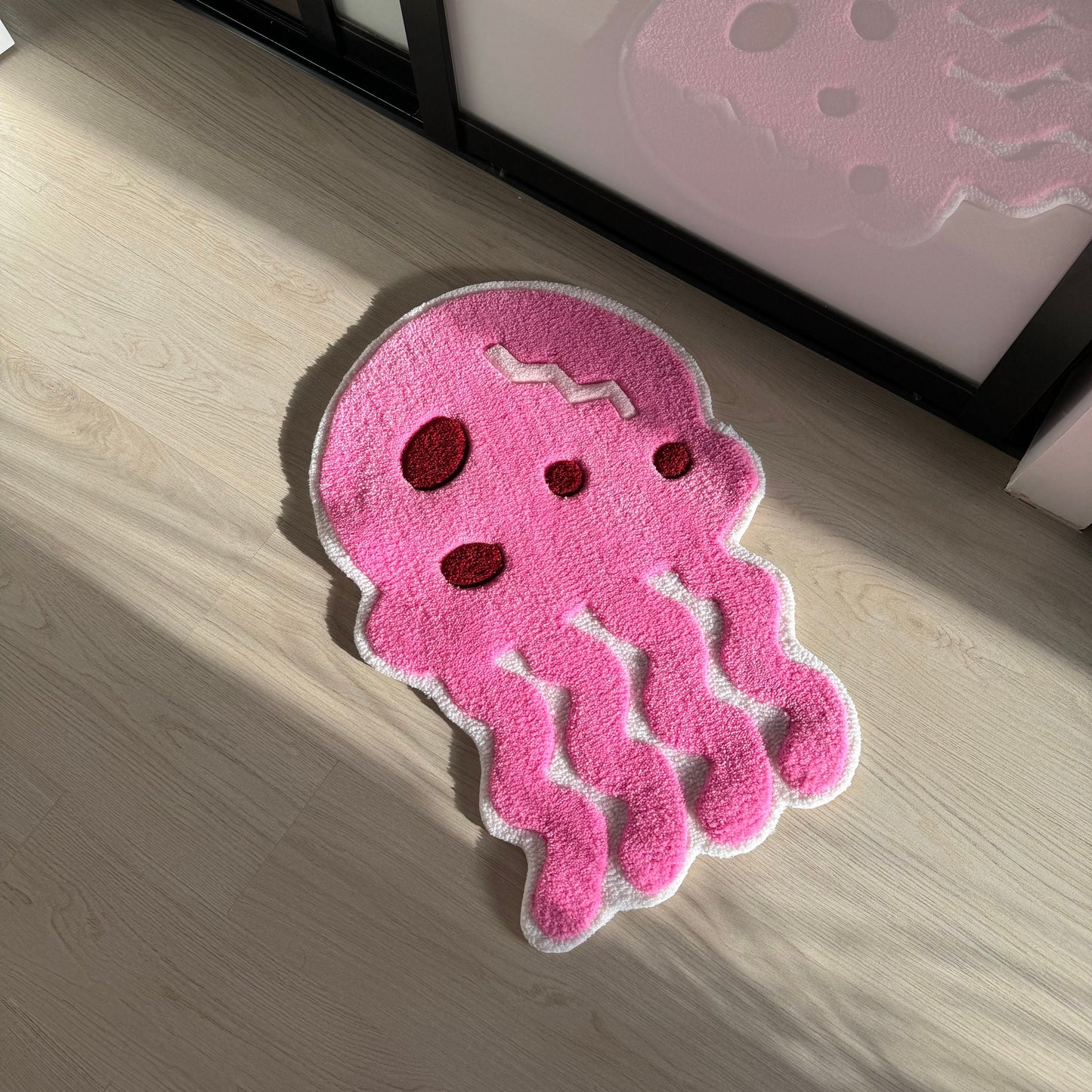 3D Pink Jellyfish Tufted Rug: Kids Room Decor