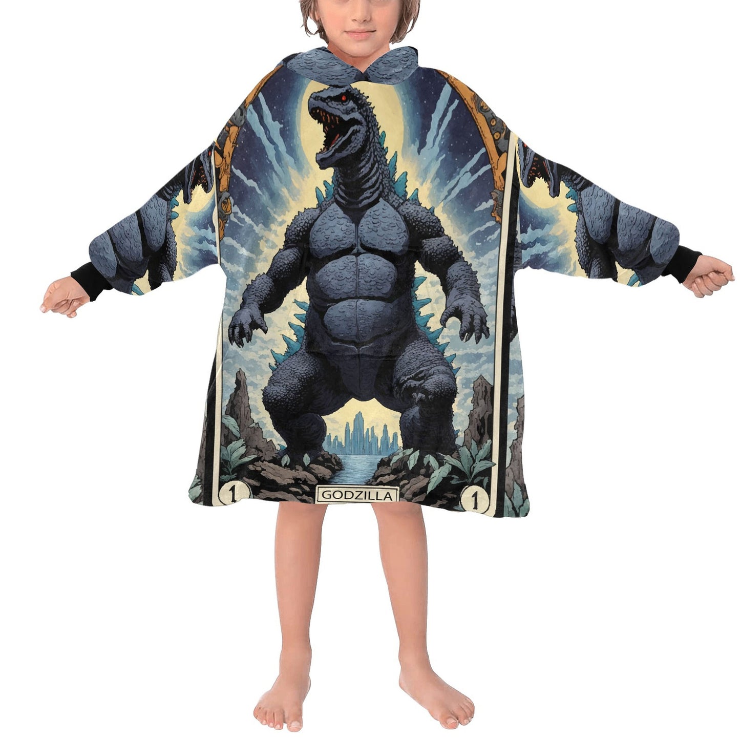 Kids Blanket Hoodie Godzilla Gojira Kaiju
