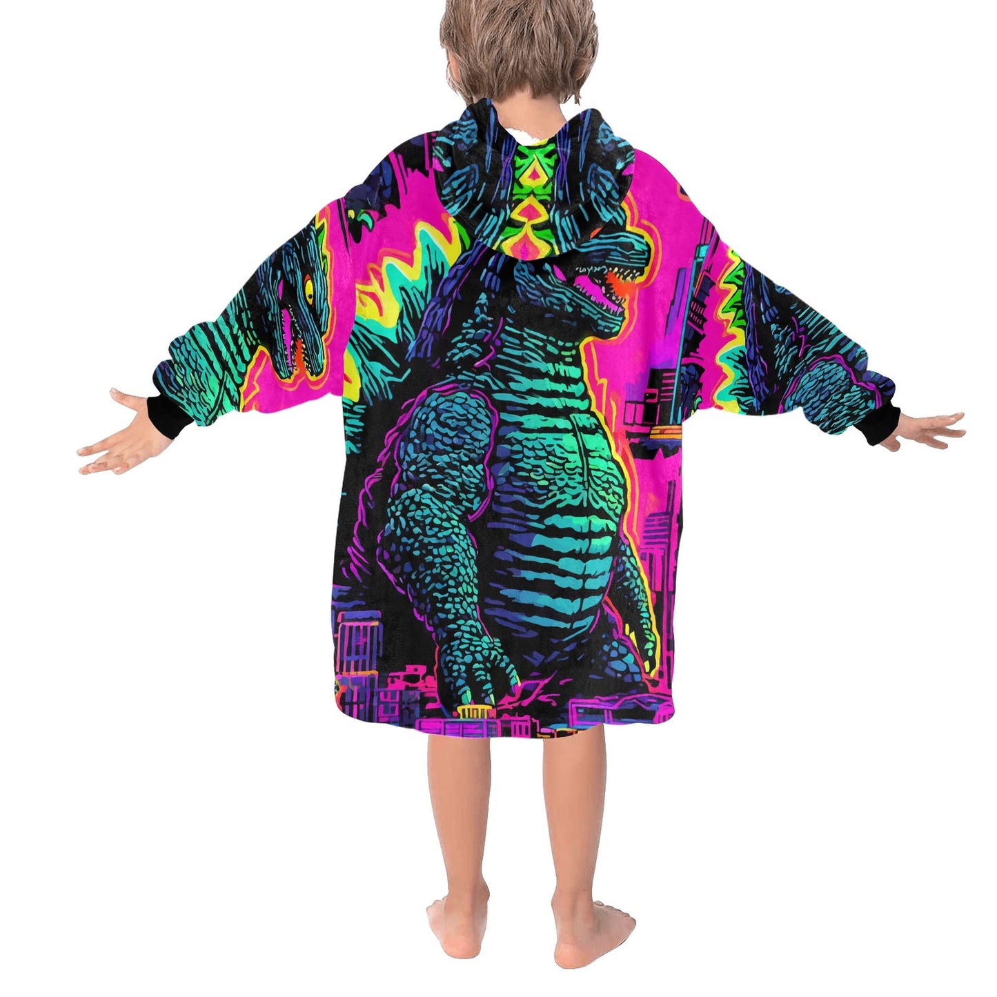 Kids Blanket Hoodie Godzilla Gojira Kaiju