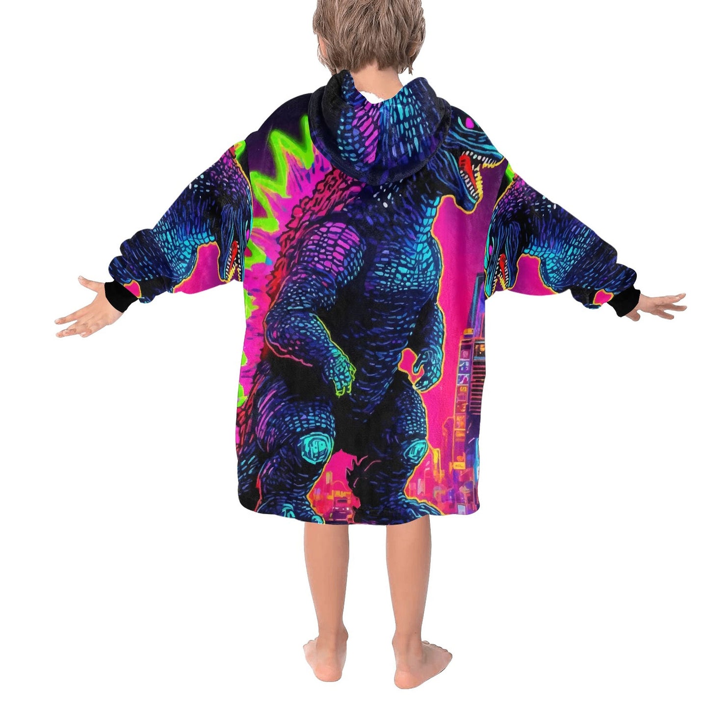 Kids Blanket Hoodie Godzilla Gojira Kaiju