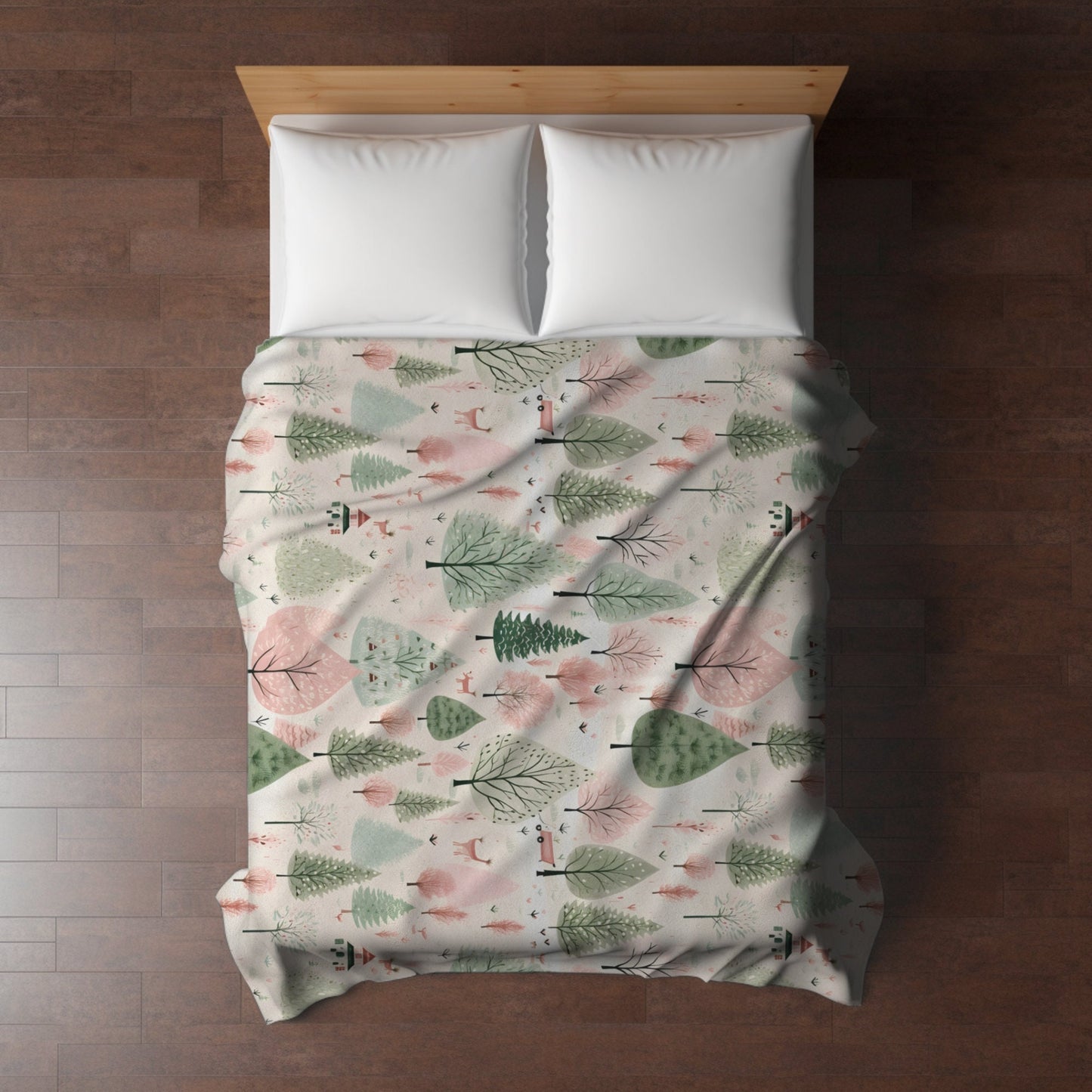 Christmas Blanket Pink Christmas Village Home Decor, Pink Christmas Tree Fleece, Chistmas Gift for Friends and Family Secret Santa Present