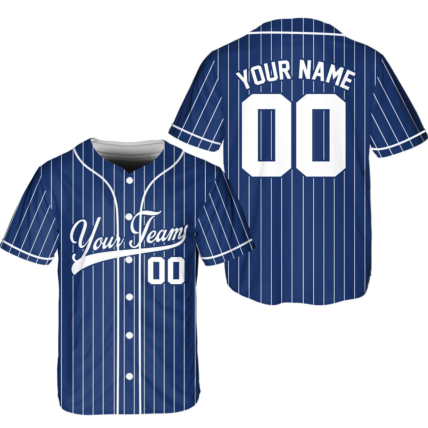 Personalized Team Name And Number Pinstripe Baseball Jersey, Custom Stripe Line Color Baseball Jersey, Baseball Jersey Uniform Baseball Fans